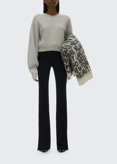 Shop Helmut Lang Volume Crewneck Sweater In Lt Heather Grey