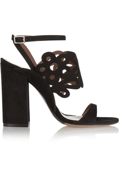 Shop Tabitha Simmons Emi Laser-cut Suede Sandals