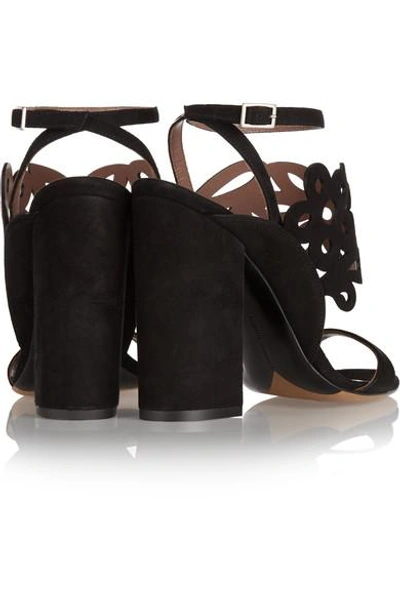 Shop Tabitha Simmons Emi Laser-cut Suede Sandals