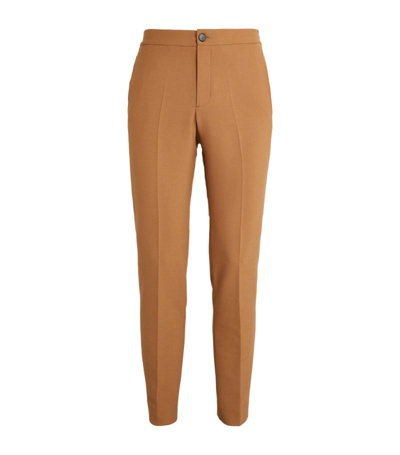 Shop Sandro Jersey Tailored Trousers In Beige