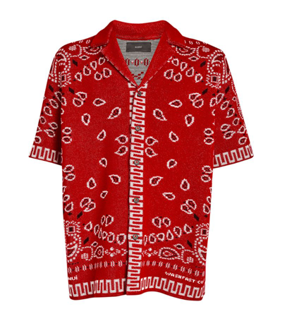 Shop Alanui Cotton Bandana Print Shirt In Red