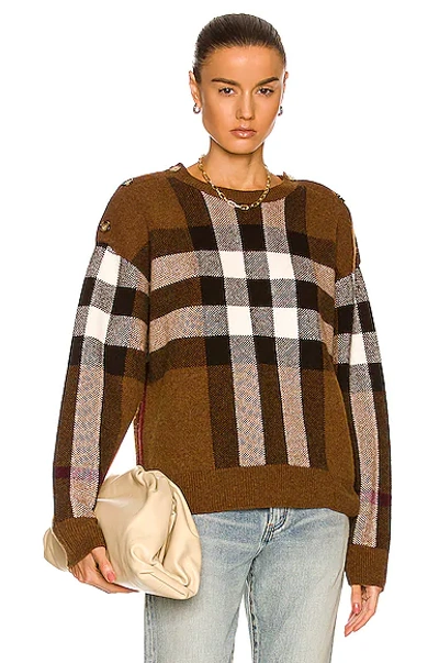 Shop Burberry Darla Sweater In Dark Birch Brown