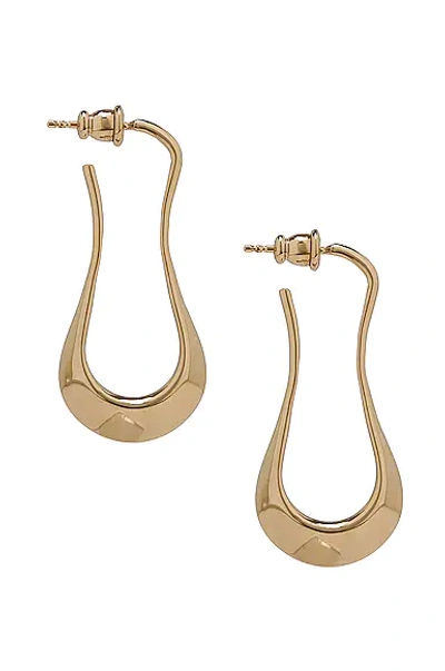 Shop Lemaire Short Drop Earrings In Light Gold