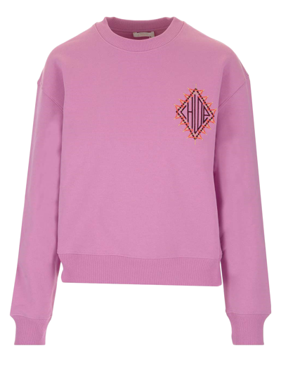 Shop Chloé Crewneck Sweatshirt In Pink