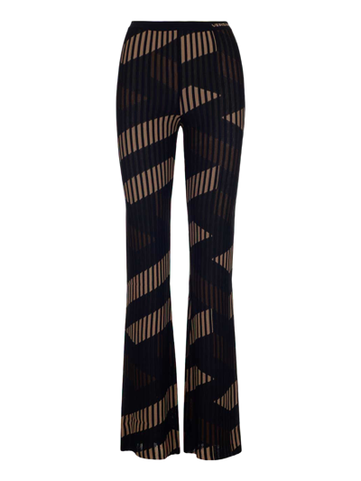 Shop Versace Trousers In Jacquard Knit In Black