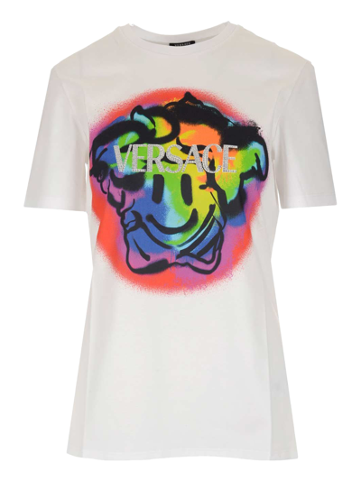 Shop Versace 'medusa Smiley' T-shirt In Multicolor