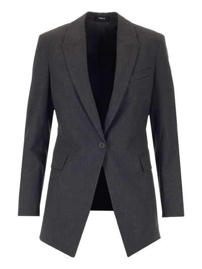 Shop Theory 'etiennette' Tailored Blazer In Grey