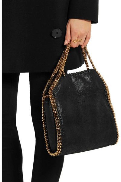 Shop Stella Mccartney The Falabella Mini Faux Brushed-leather Shoulder Bag