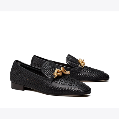 Shop Tory Burch Jessa Woven Loafer In Perfect Black