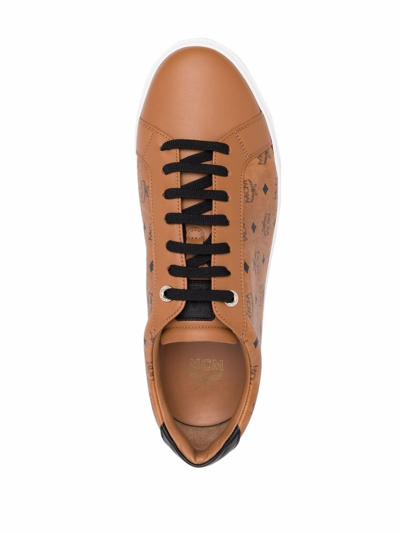 Shop Mcm Terrain Monogram-print Sneakers In Brown
