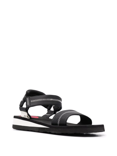 Shop Love Moschino Logo Open-toe Sandals In Black