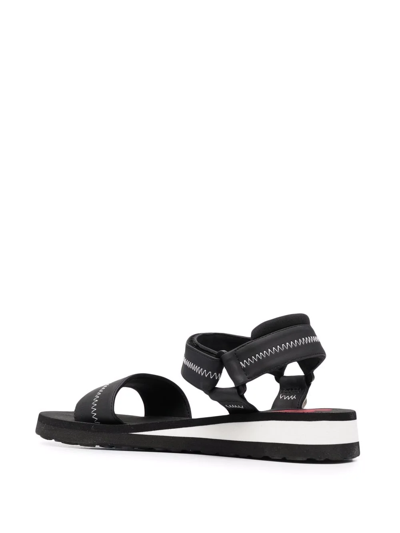 Shop Love Moschino Logo Open-toe Sandals In Black