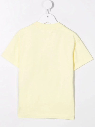 Shop Palm Angels Graphic-print Cotton T-shirt In Yellow