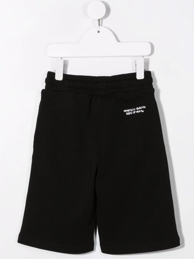 Shop Marcelo Burlon County Of Milan Logo-print Shorts In Black