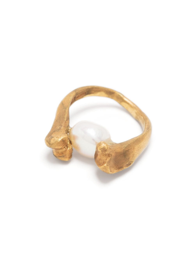 Shop Claire English Tortuga Pearl Ring In Gold