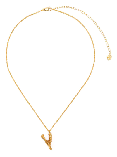 Loveness Lee Y Alphabet Pendant Necklace In Gold