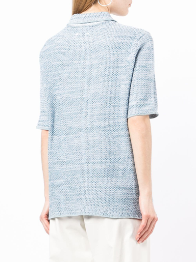 Shop The Upside Aida Knit Polo Shirt In Blue