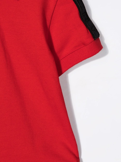 Shop Givenchy Striped Shoulder Polo Shirt In Red