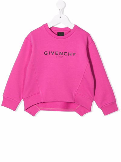 Shop Givenchy Logo-print Cotton Sweatshirt In Pink