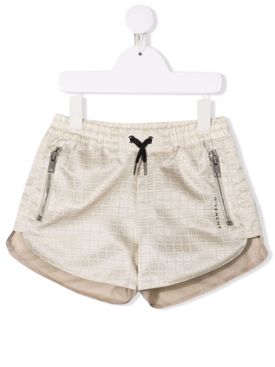 Shop Givenchy Jacquard Drawstring-waist Shorts In Neutrals