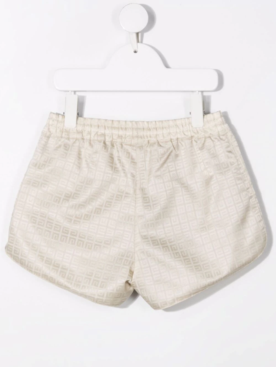 Shop Givenchy Jacquard Drawstring-waist Shorts In Neutrals