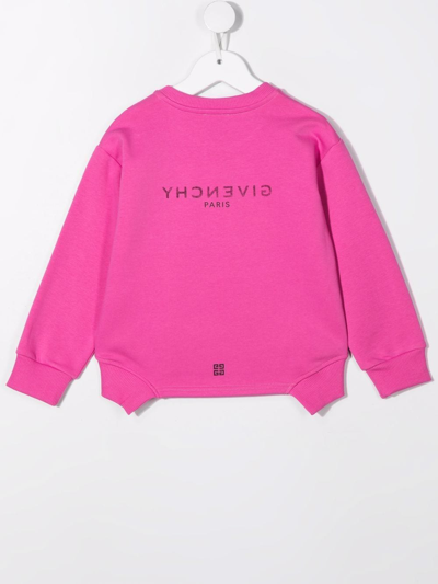 Shop Givenchy Logo-print Cotton Sweatshirt In Pink