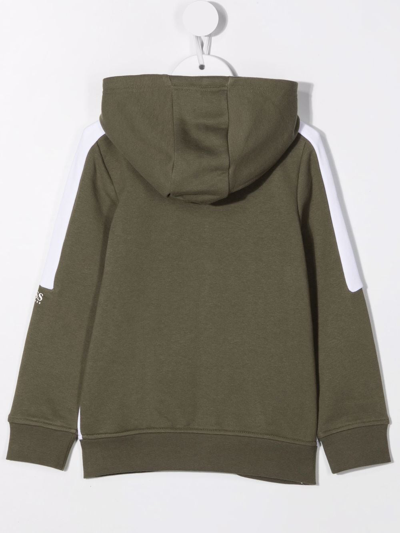 Shop Bosswear Logo-print Panelled Hoodie In Green