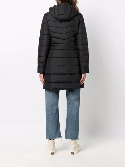 Shop Calvin Klein Jeans Est.1978 Logo-print Hooded Quilted Jacket In Black