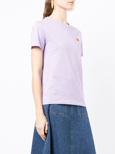 Shop Kenzo Tiger-patch Cotton T-shirt In Purple