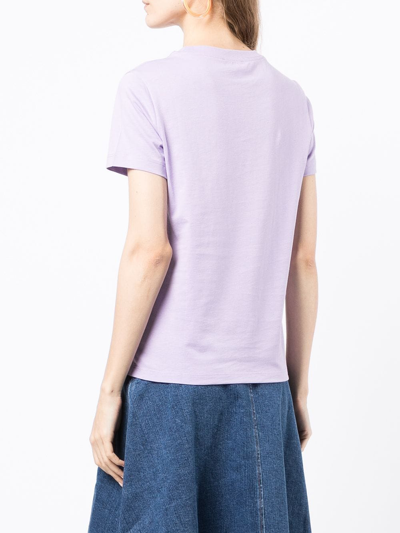 Shop Kenzo Tiger-patch Cotton T-shirt In Purple