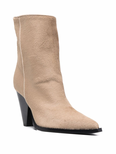 Scarosso Emily Pointed Heeled Boots In Neutrals