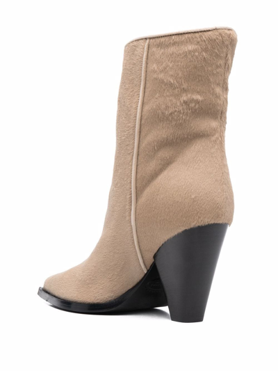 Scarosso Emily Pointed Heeled Boots In Neutrals