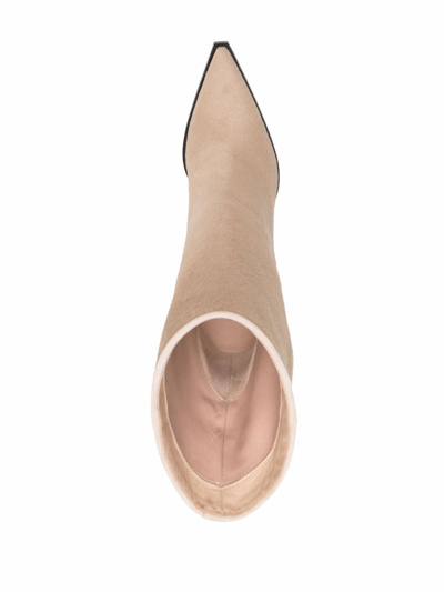 Scarosso Emily Pointed Heeled Boots In Neutrals