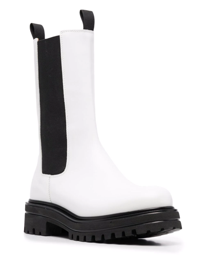Shop Scarosso Naomi Leather Boots In White