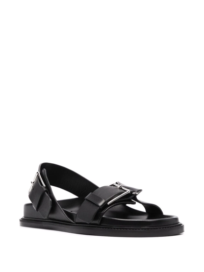 Shop Scarosso Hailey Leather Sandals In Black