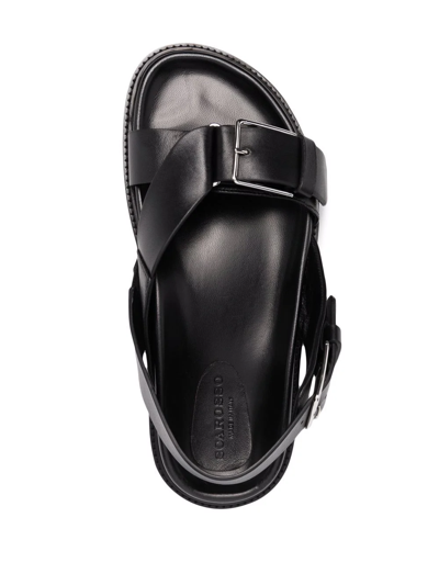Shop Scarosso Hailey Leather Sandals In Black