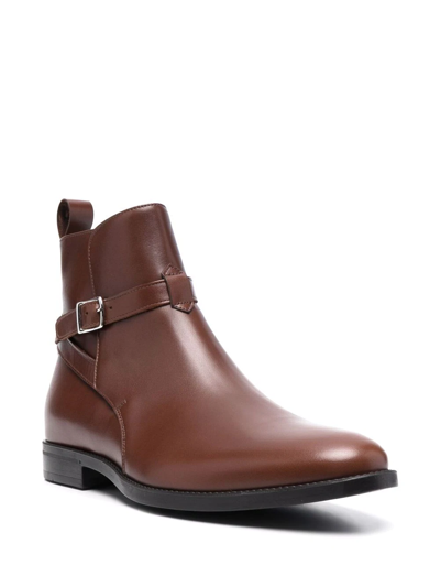 Shop Scarosso Damiano Leather Boots In Brown