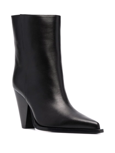 Shop Scarosso Emily Leather 9mm Boots In Black