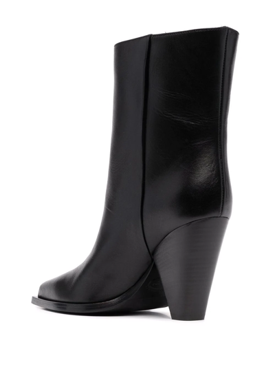 Shop Scarosso Emily Leather 9mm Boots In Black