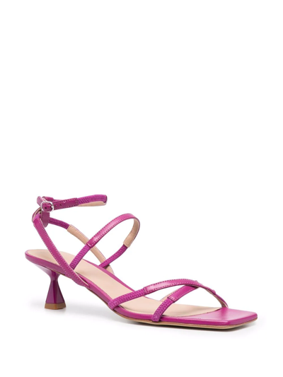 Scarosso Sally Leather Sandals In Pink