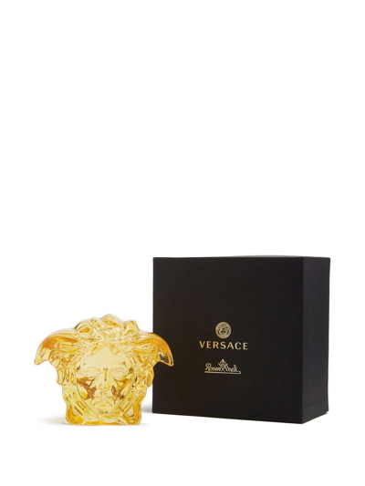 Versace Amber Medusa Paperweight In Yellow