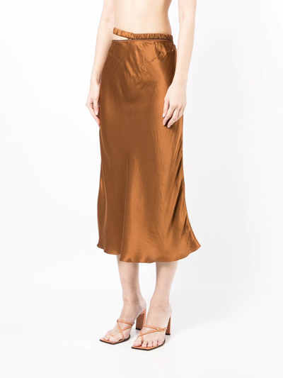 Shop Anna October Cut Out-detail Maxi Skirt In Brown