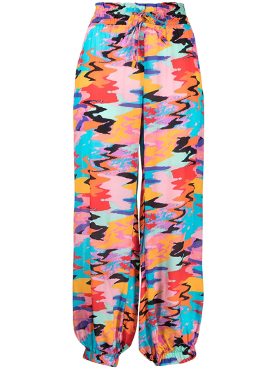 Shop Solid & Striped The Prem Graphic-print Trousers In Multicolour