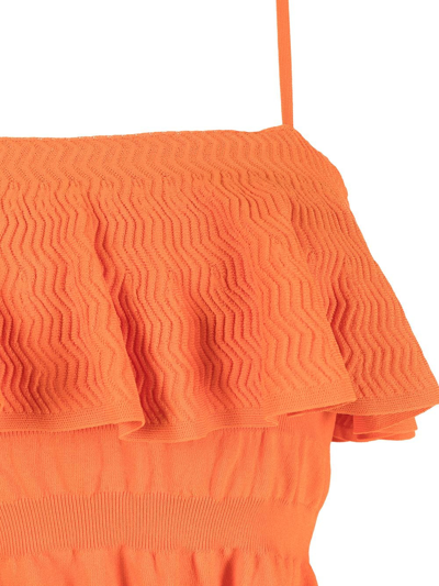 Solid & Striped The Kaia Zig-zag Bikini Top In Orange