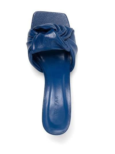 By Far Lana Glossy Twist Kitten-heel Mules In Blue