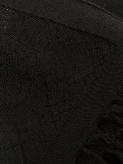 Shop Rick Owens Fogachine Knitted Blanket Scarf In Black