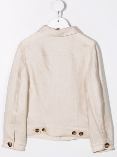 Shop Brunello Cucinelli Classic Denim Jacket In Neutrals