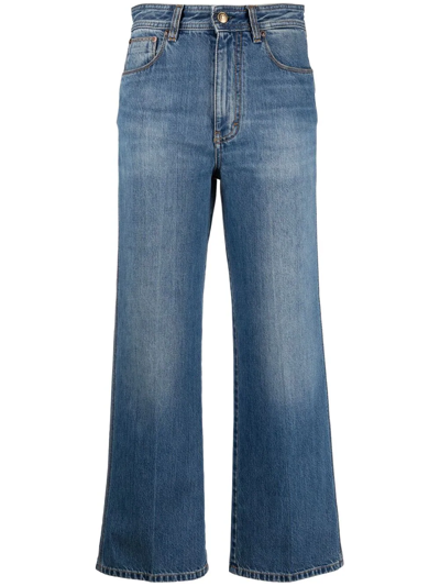 Shop Victoria Beckham High-rise Flared Jeans In Blue