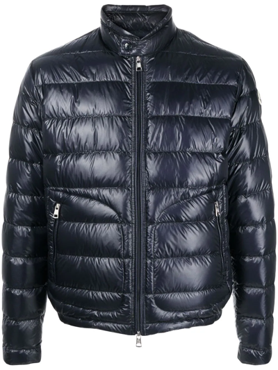 Shop Moncler Padded Down Jacket In Blue