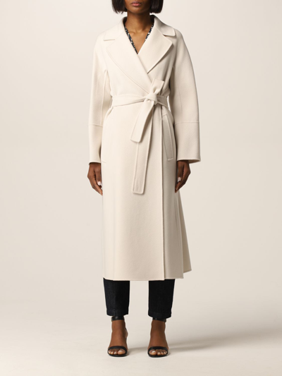 Shop 's Max Mara Wool Coat In Yellow Cream